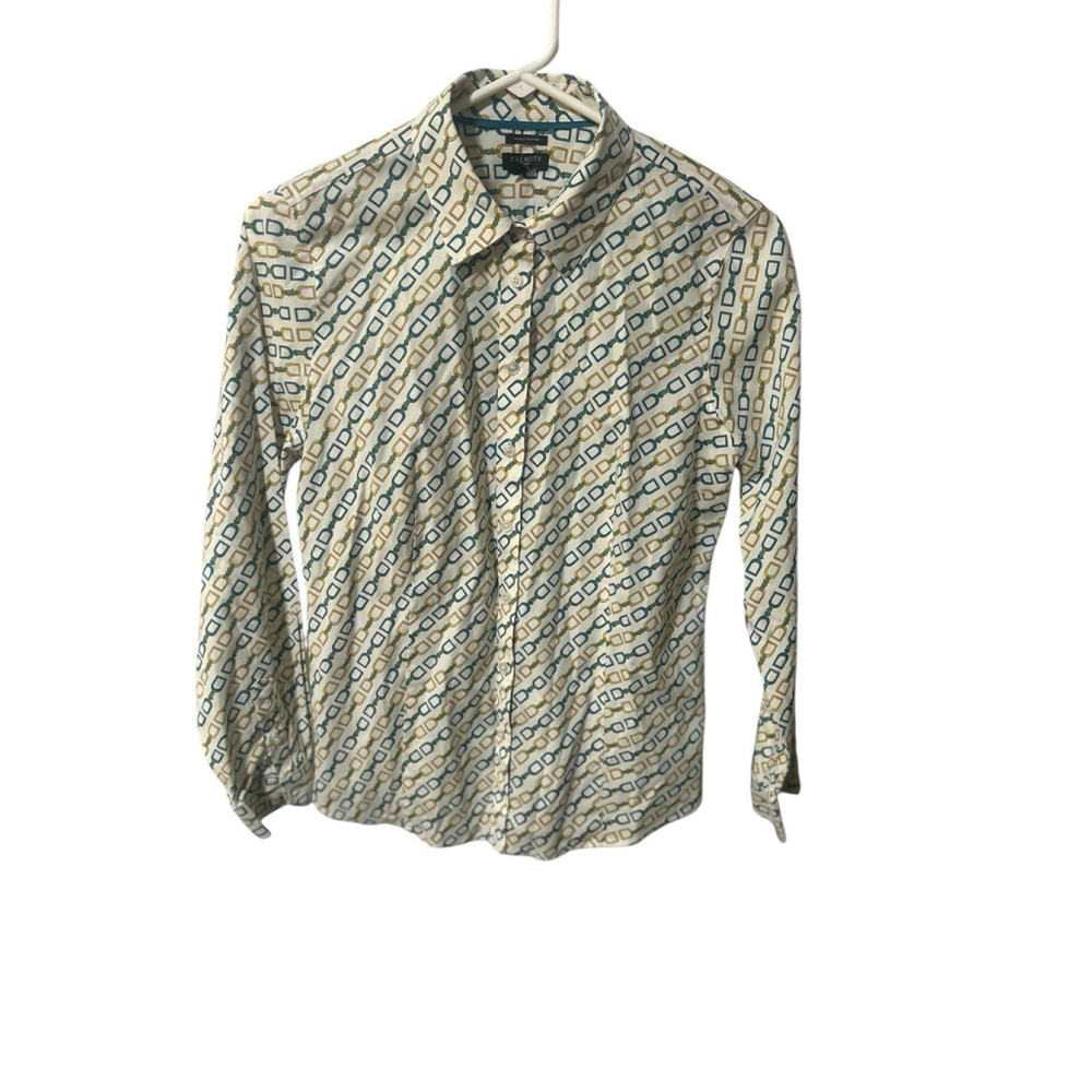 Talbots Size 10p Wrinkle Resistant Button Down Eq… - image 1